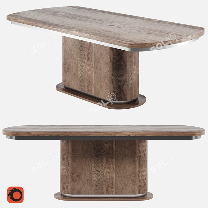 Walnut Dining Table: STOCKHOLM ST05 3D model image 10