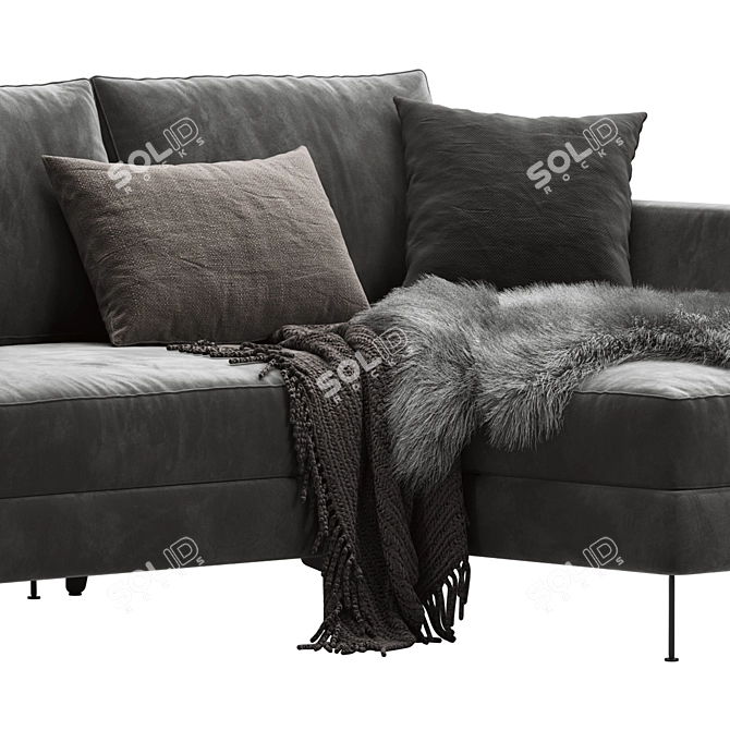 Elevate Your Comfort with Meridiani Louis Up Sofa 3D model image 3