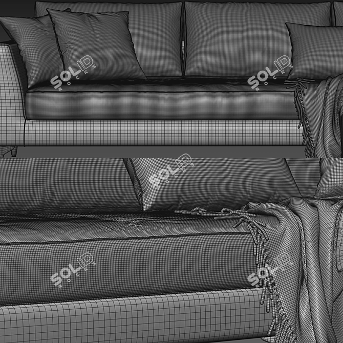 Elevate Your Comfort with Meridiani Louis Up Sofa 3D model image 5