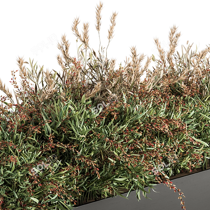 166-Piece Outdoor Plant Set: Plant Box Bush 3D model image 4