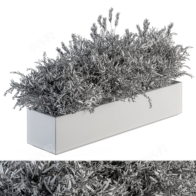 166-Piece Outdoor Plant Set: Plant Box Bush 3D model image 5