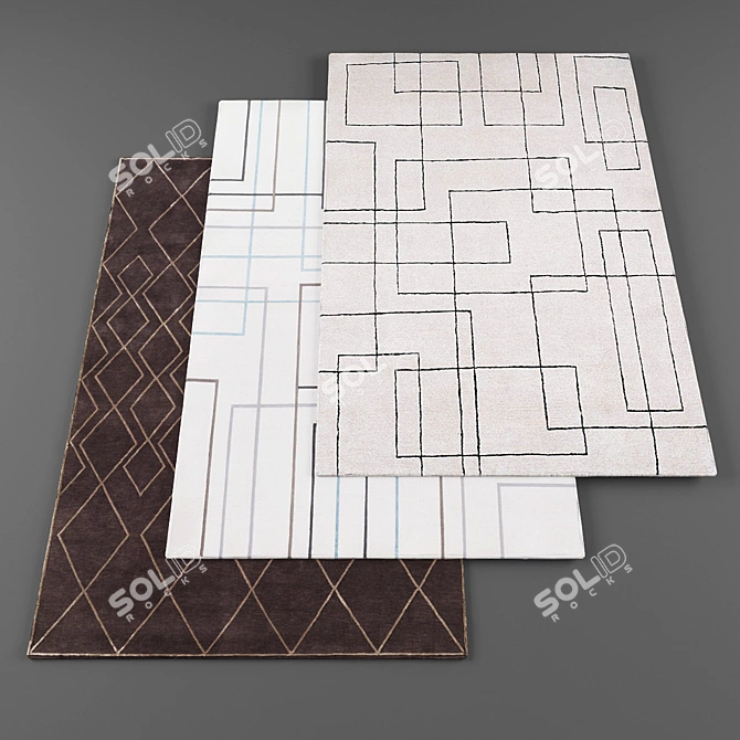 High Resolution Rugs Set 3D model image 1