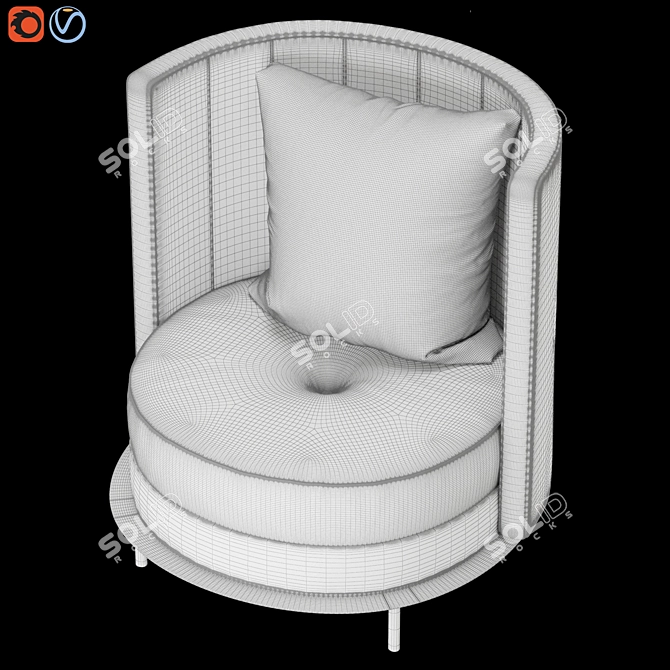Estee: Elegant Armchair with Vertical Seams 3D model image 4