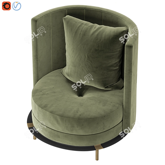 Estee: Elegant Armchair with Vertical Seams 3D model image 5