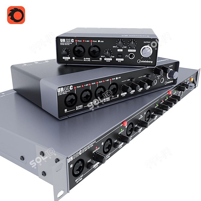 Steinberg UR Audio Interfaces - High-Quality Sound Cards 3D model image 2