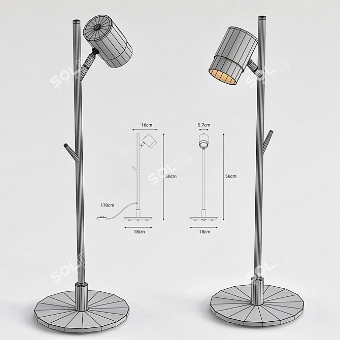 Sleek Millimeter Twig Sculpture 3D model image 2