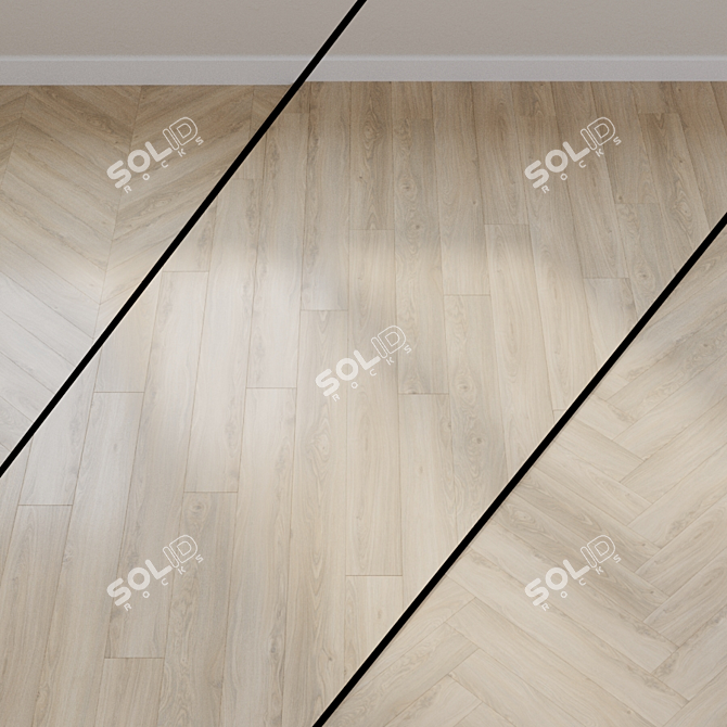 Title: Haro Tritty 100 Gran Via Oak Laminate Plank 3D model image 1