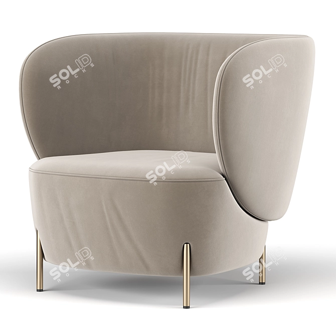 Elegant Labimba Chair 3D model image 4