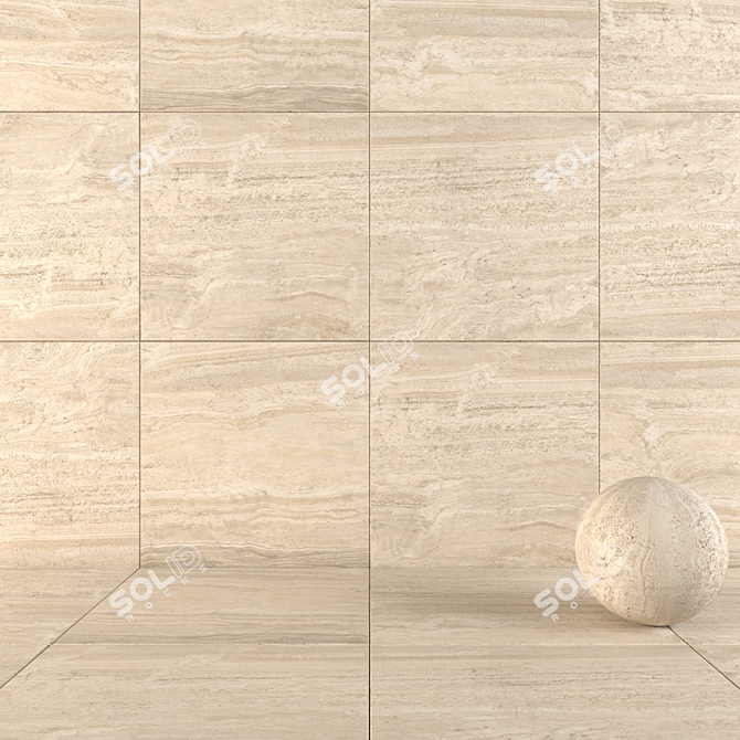 Flaviker Navona Honey Vein: Premium Wall and Floor Tiles 3D model image 1