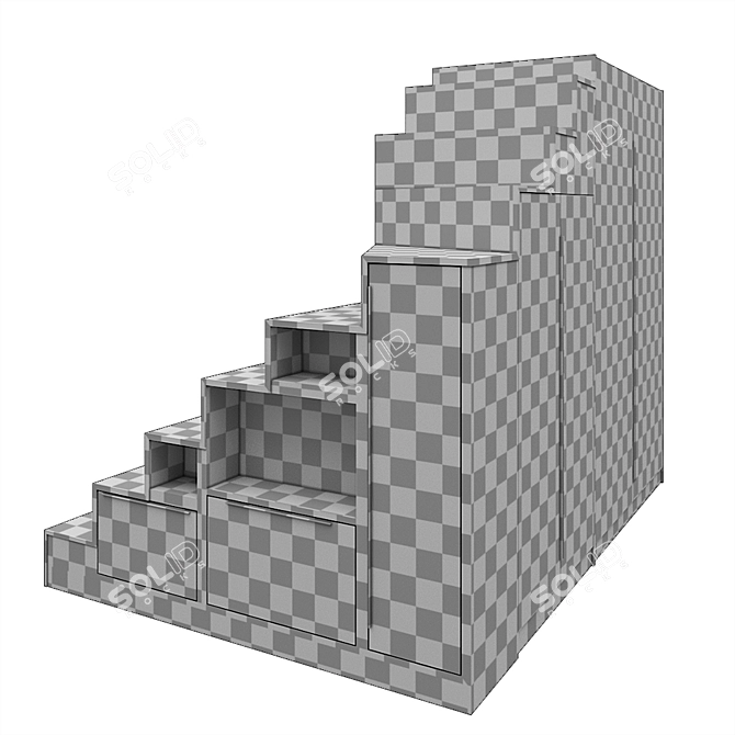 Tetrahedral Grid Ladder Wardrobe 3D model image 4