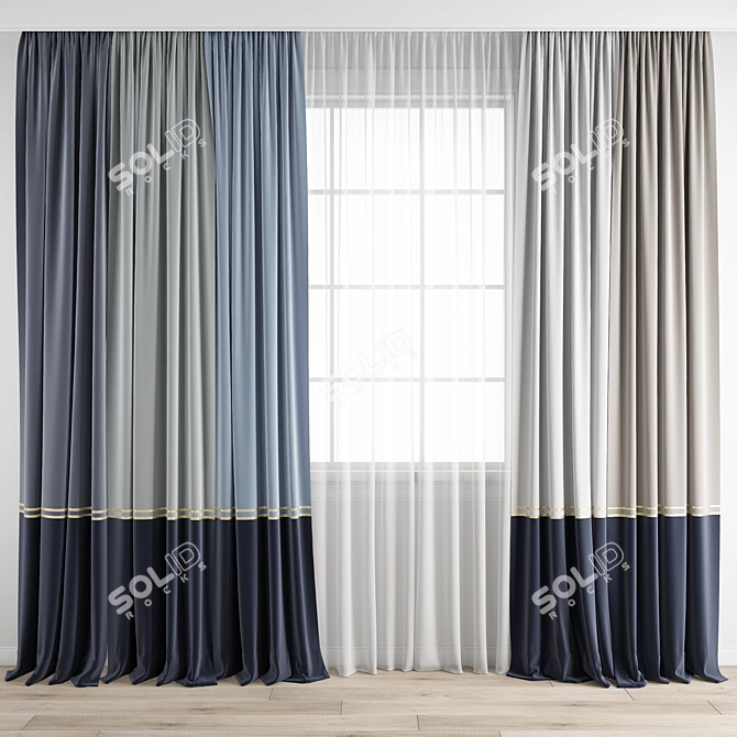 Polygonal Curtain Model 3D model image 1