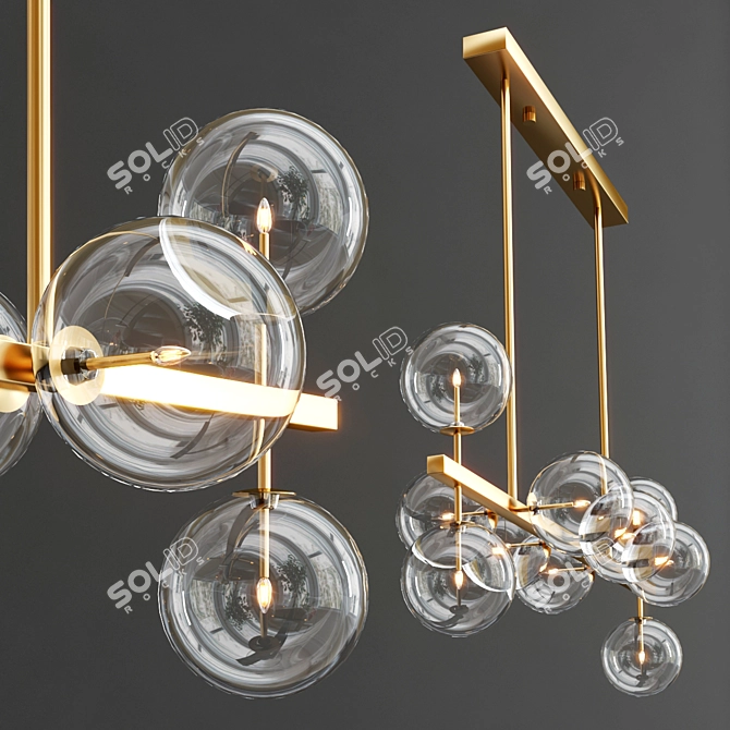 Modern LARGO Chandelier: Sleek and Stylish 3D model image 1