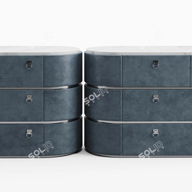 Elegant Romeo Leather Chest of Drawers 3D model image 2