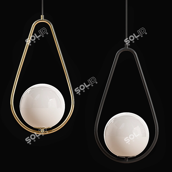 Hoop Drop: Modern Hoop Sculpture 3D model image 2