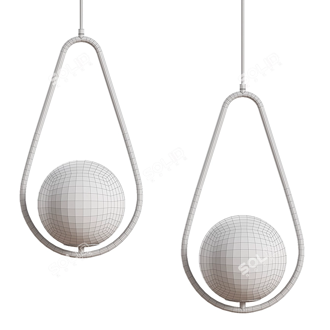 Hoop Drop: Modern Hoop Sculpture 3D model image 3