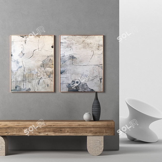 Frame Collection: 2 Frames (900*685 mm) with High-Resolution Textures 3D model image 3