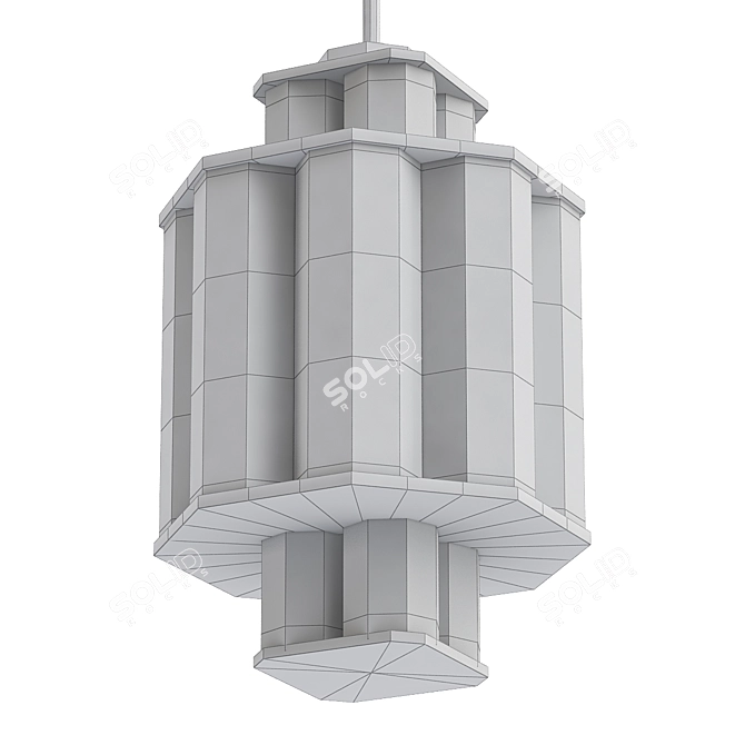 Elegant Bauer Chandelier: Black/White 3D model image 1