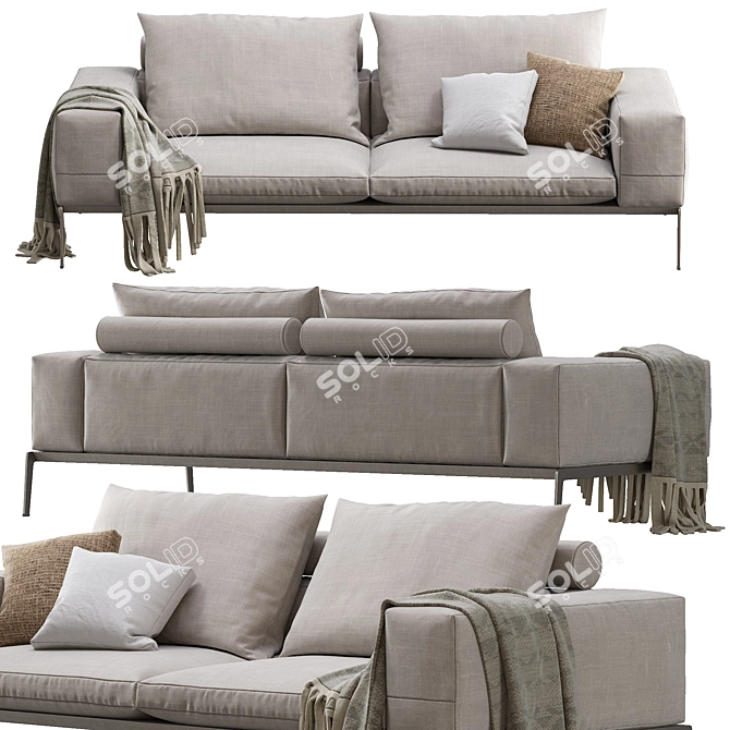 Modern Lifesteel Sofa: Elegant & Versatile 3D model image 2