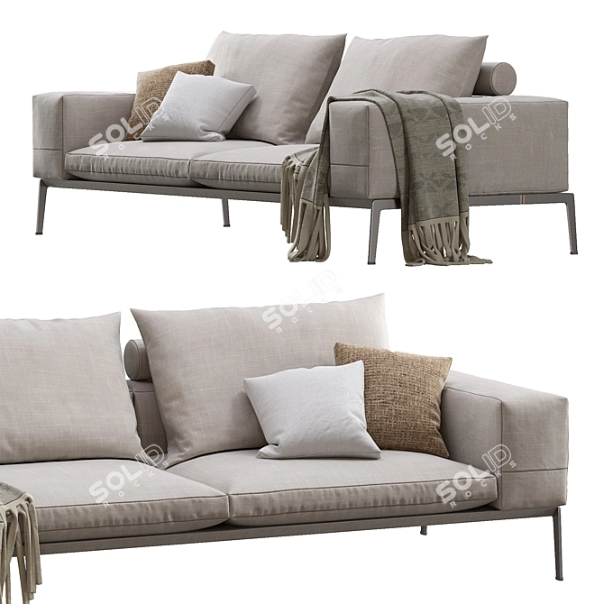 Modern Lifesteel Sofa: Elegant & Versatile 3D model image 3