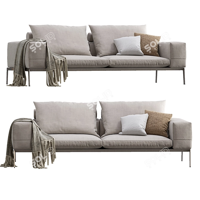 Modern Lifesteel Sofa: Elegant & Versatile 3D model image 4