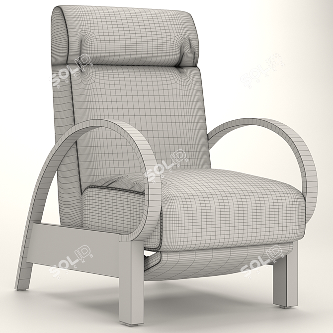 Luxurious Rivera Leather Recliner 3D model image 3