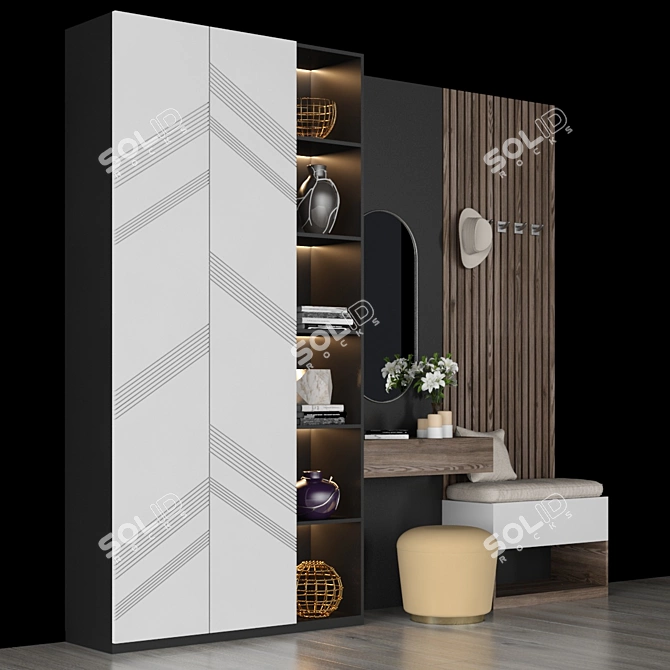  Sleek and Spacious Hallway Organizer 3D model image 2