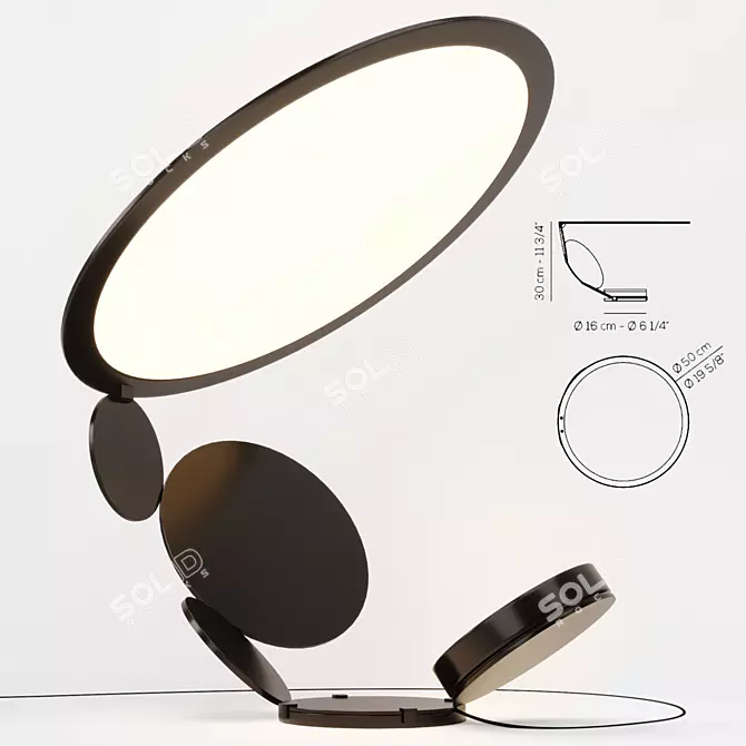 Elegant Adjustable LED Table Lamp 3D model image 1