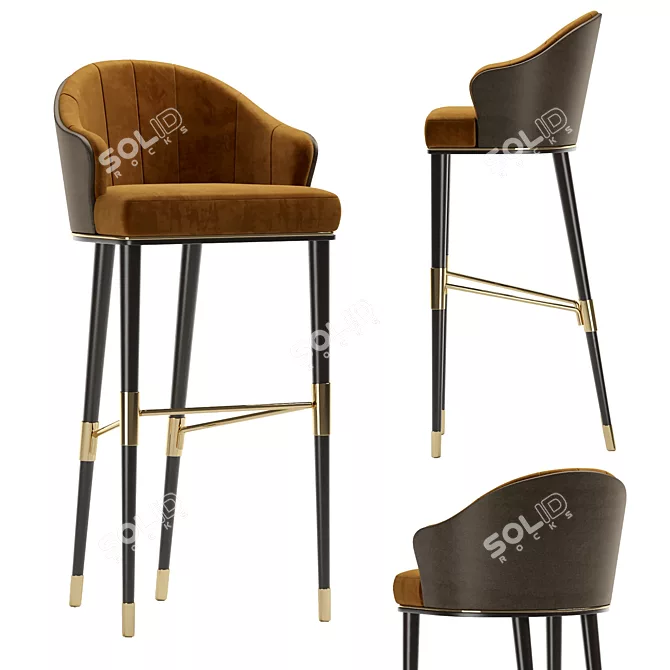 Stylish ELLIS Bar Chair 3D model image 1