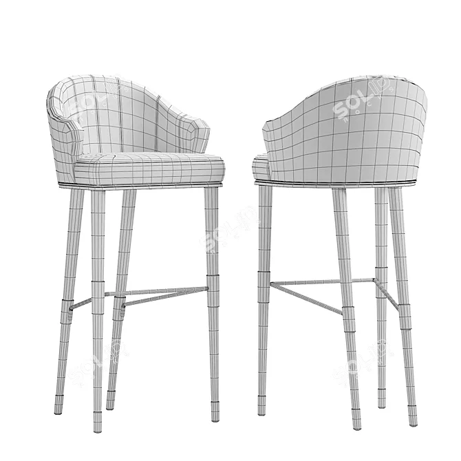 Stylish ELLIS Bar Chair 3D model image 5