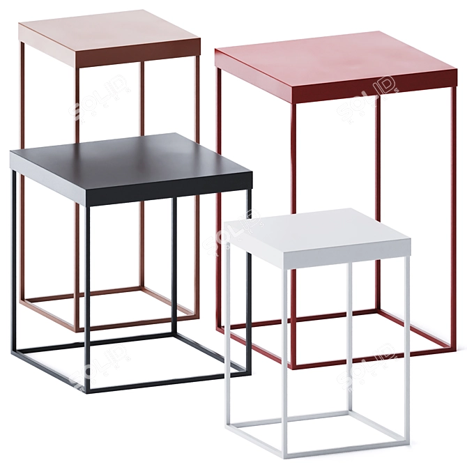 Elegant Slim Up Table Set 3D model image 1