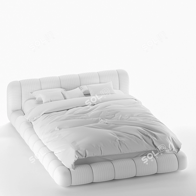 ModLeather Bed: Elegant & Contemporary 3D model image 4