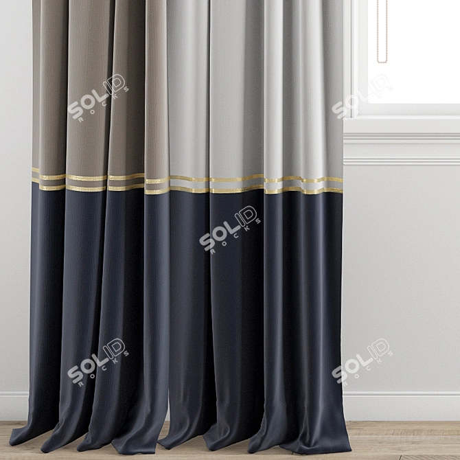 Elegant Polygonal Curtain Model 3D model image 2