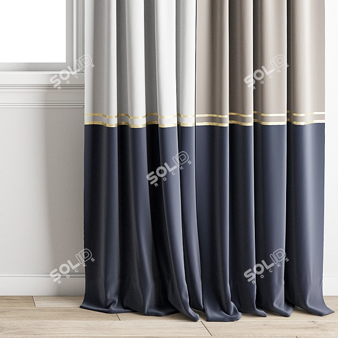 Elegant Polygonal Curtain Model 3D model image 3