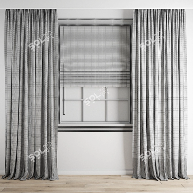 Elegant Polygonal Curtain Model 3D model image 5