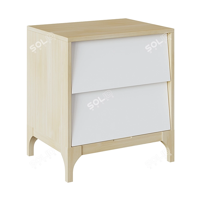 Fuzzy Mango Bedside Table - Natural White 3D model image 1