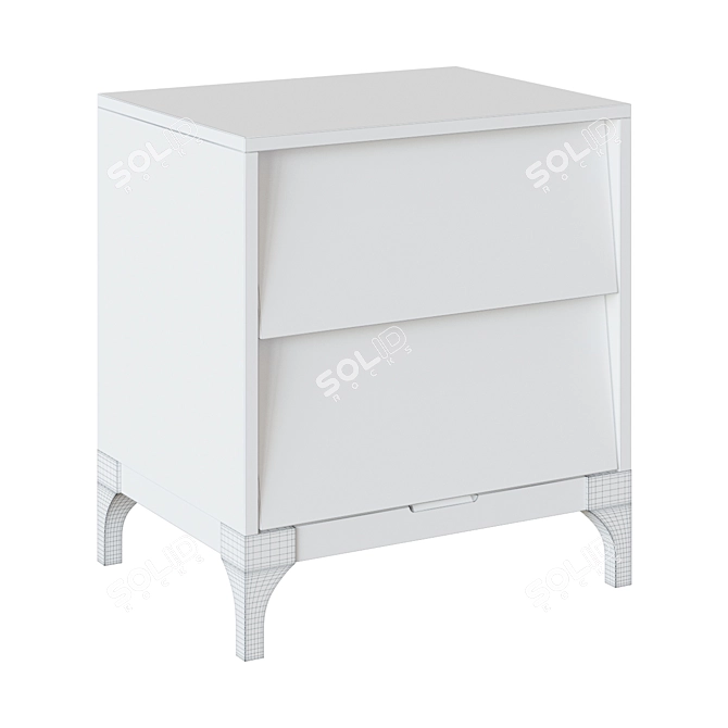 Fuzzy Mango Bedside Table - Natural White 3D model image 2