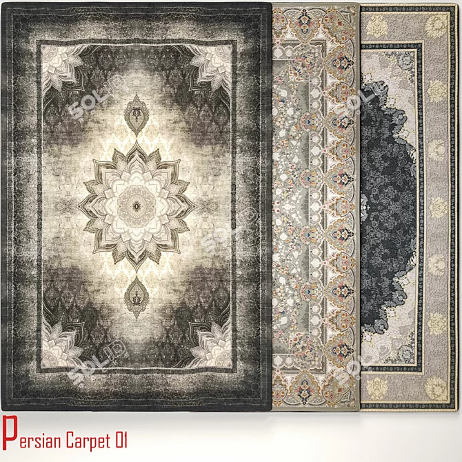 Exquisite Persian Carpet Design 3D model image 1