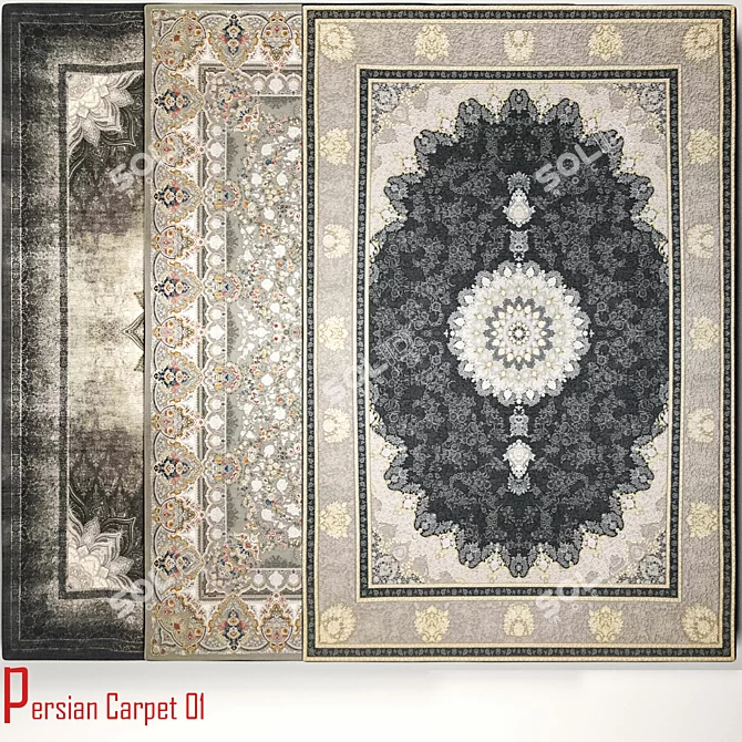 Exquisite Persian Carpet Design 3D model image 3