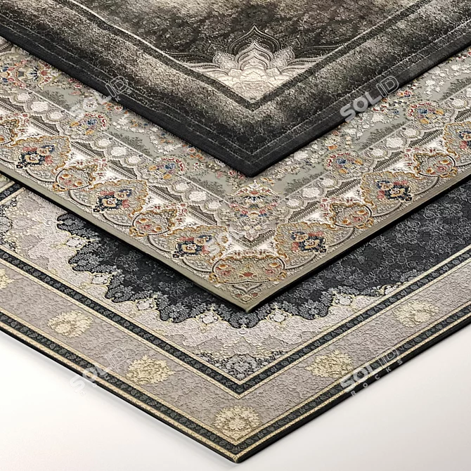 Exquisite Persian Carpet Design 3D model image 4