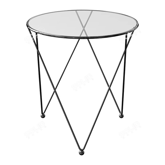 Modern Glass Table: T0170 3D model image 1