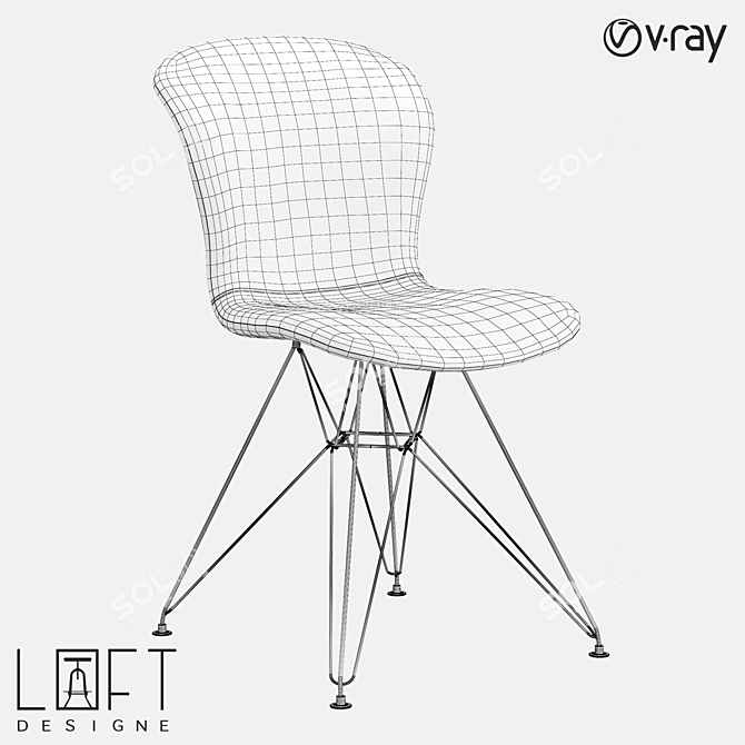 Modern LoftDesign Chair: Model 3626 3D model image 2