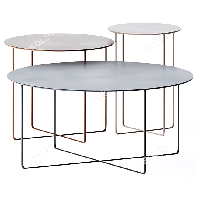 Sleek Metal Coffee Table: Junsei 3D model image 1