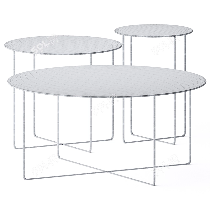 Sleek Metal Coffee Table: Junsei 3D model image 2