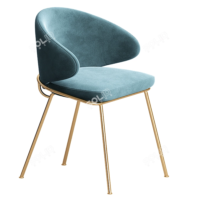 Elegant Kinley Dining Chair 3D model image 2