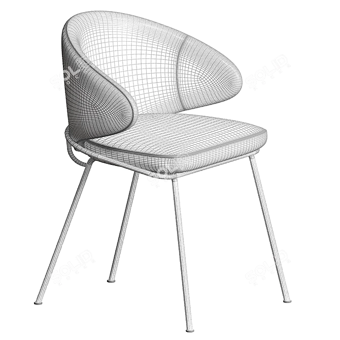 Elegant Kinley Dining Chair 3D model image 4