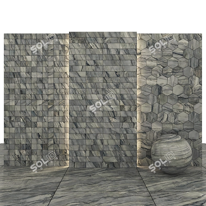 Platinum Gray Marble Collection 3D model image 2