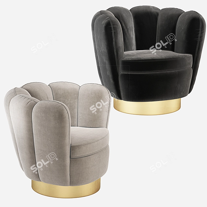Elegant Eichholtz Mirage Swivel Chair 3D model image 2
