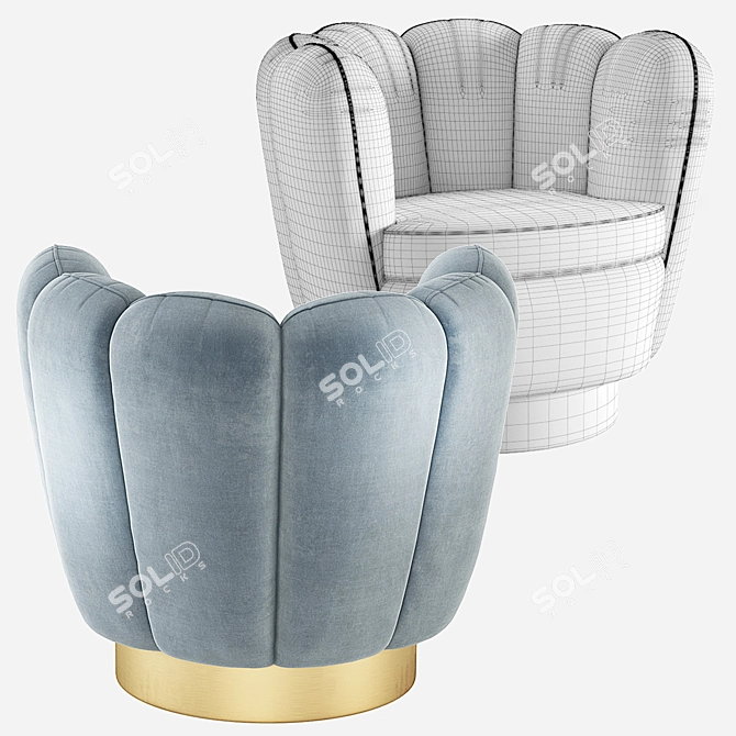 Elegant Eichholtz Mirage Swivel Chair 3D model image 5