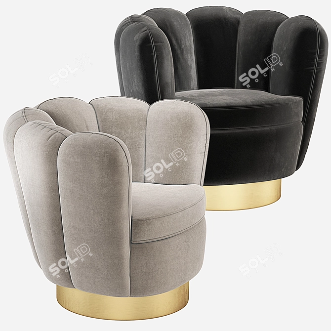 Elegant Eichholtz Mirage Swivel Chair 3D model image 6