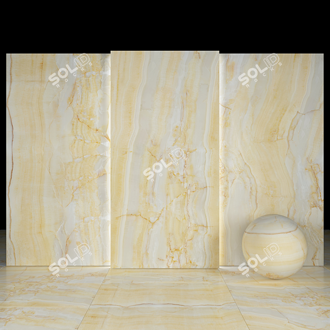 Elegant Fantasy Gold Marble Collection 3D model image 1